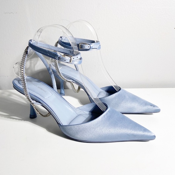Jonathan Simkhai Shoes - Jonathan Simkhai Sam Crystal Harness Pumps in Light Sky size 38